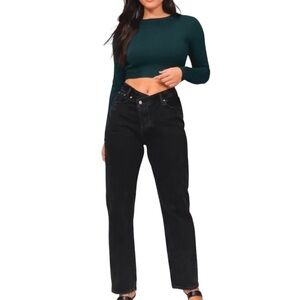 ABERCROMBIE & FITCH The Dad High Rise Crossover Waist Jeans